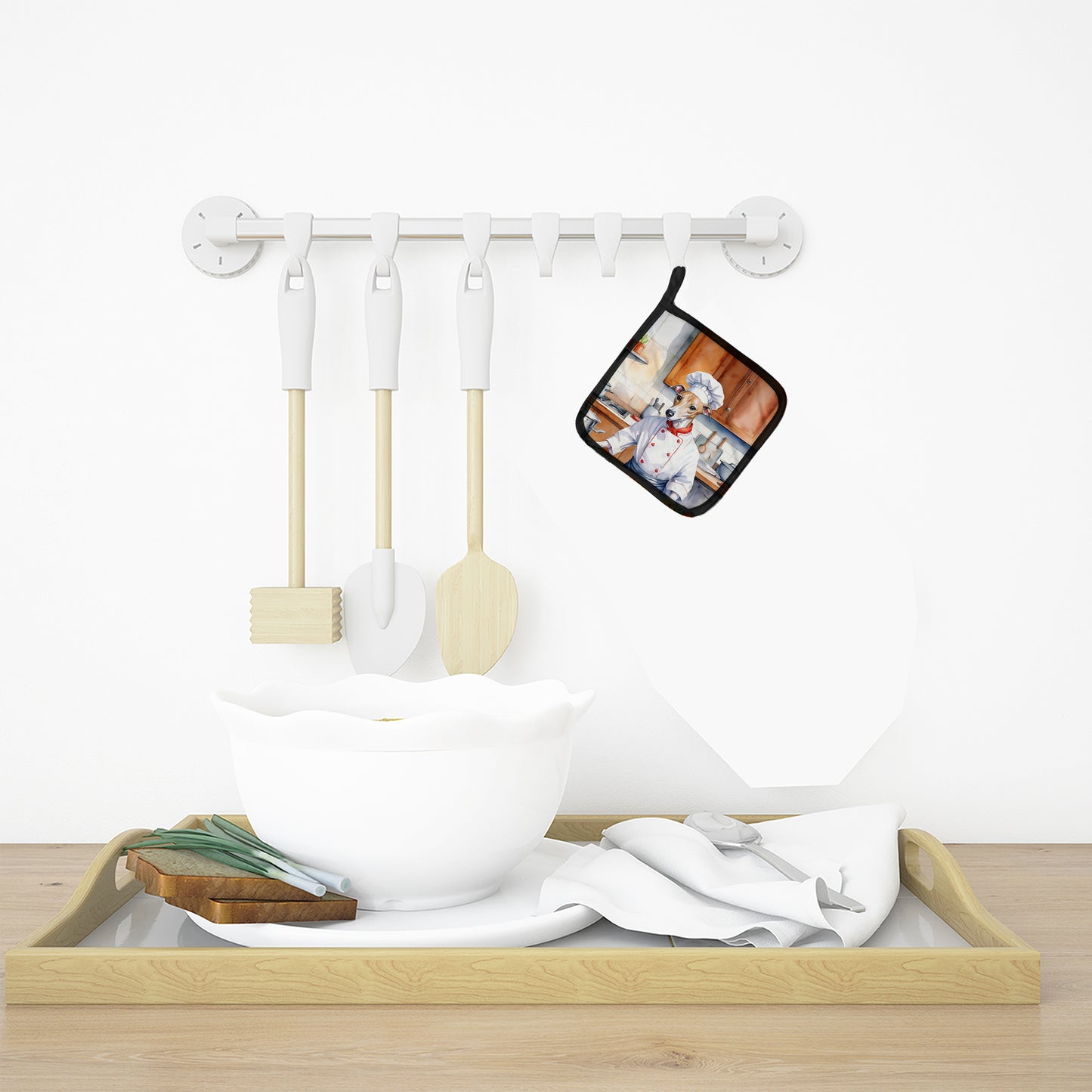 Whippet The Chef Pair of Pot Holders