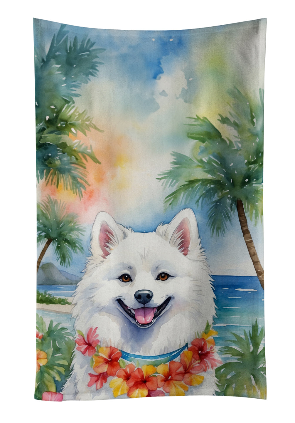 Buy this American Eskimo Luau Kitchen Towel