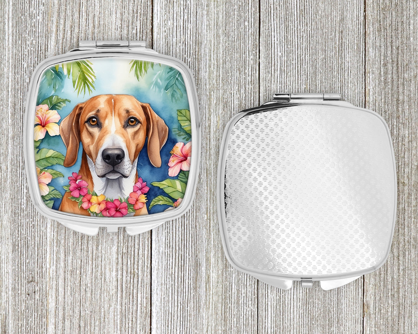 American Foxhound Luau Compact Mirror