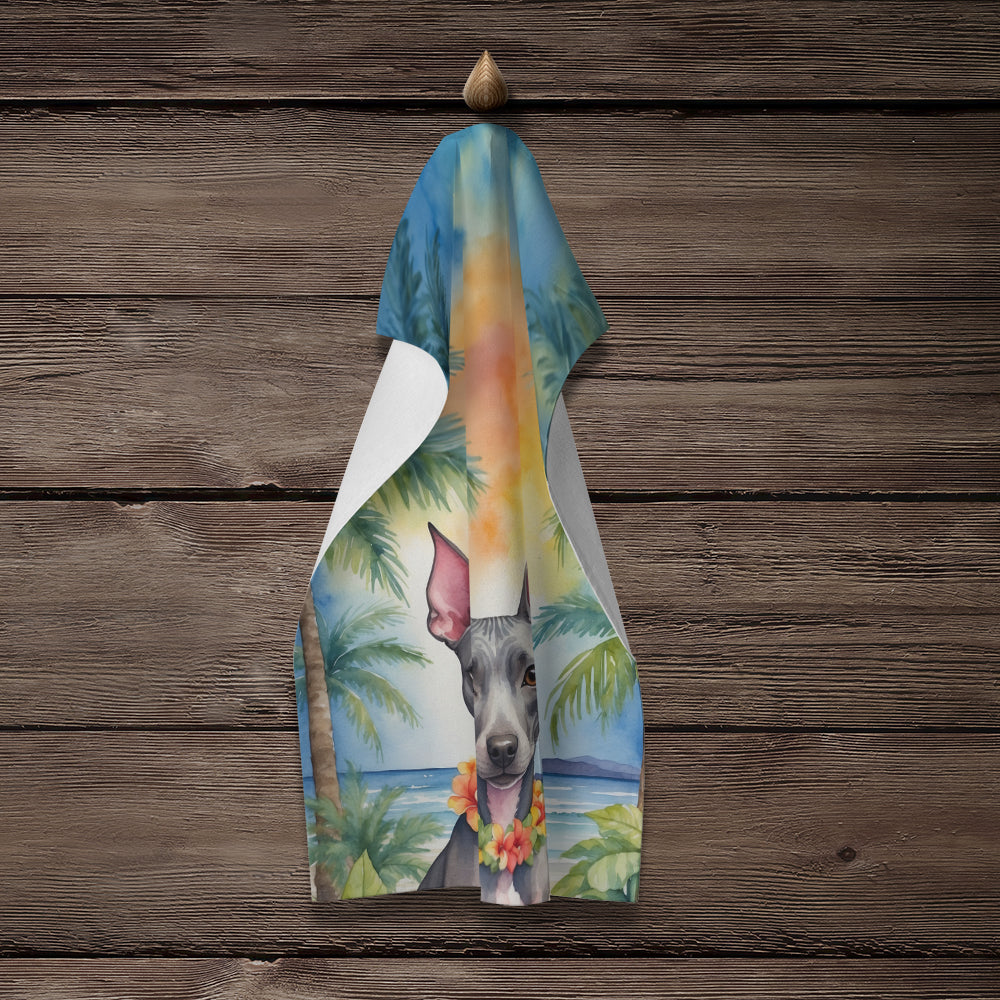 American Hairless Terrier Luau Kitchen Towel