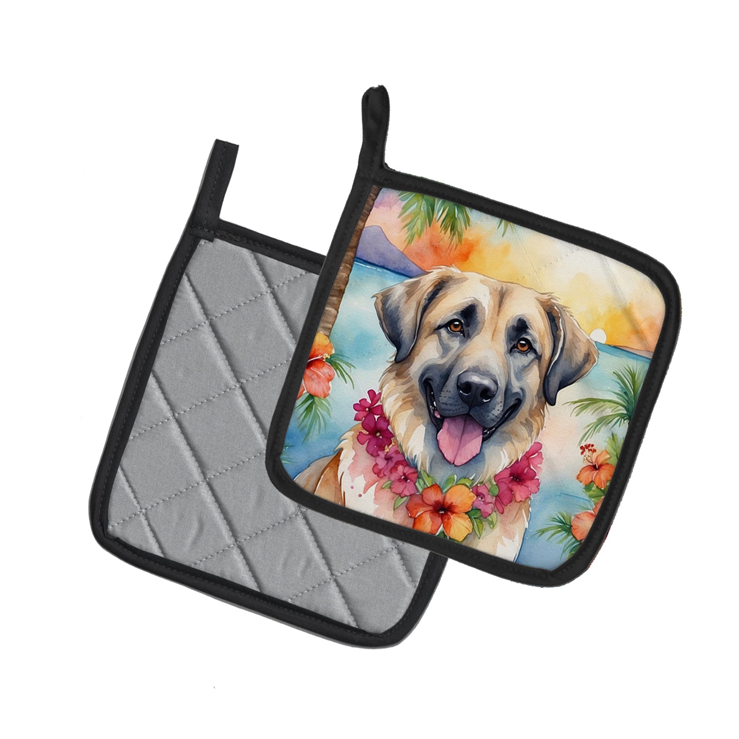 Anatolian Shepherd Luau Pair of Pot Holders