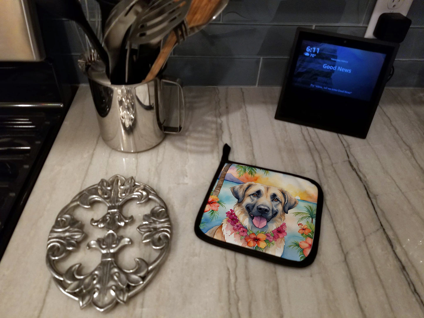 Anatolian Shepherd Luau Pair of Pot Holders