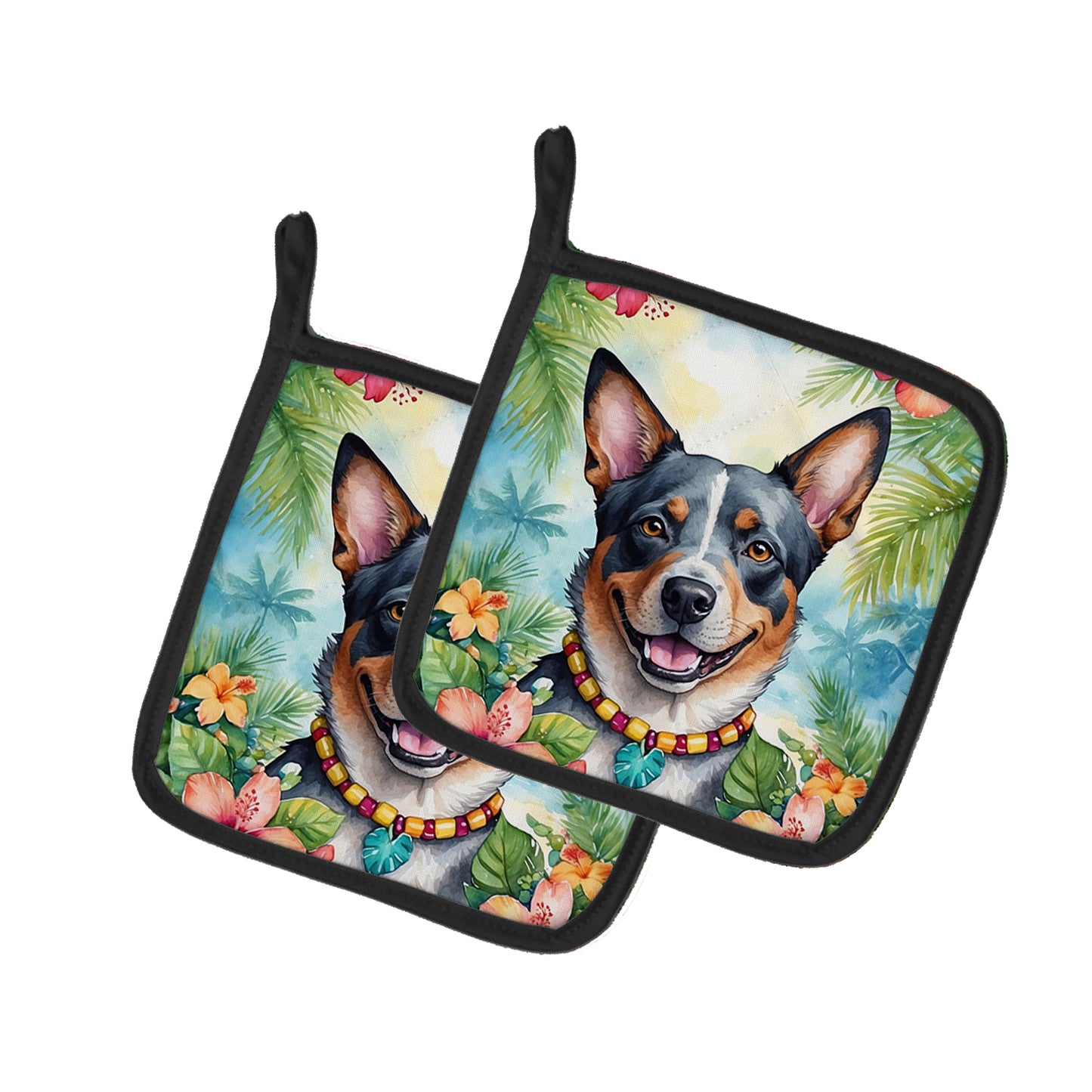 Buy this Australian Cattle Dog Luau Pair of Pot Holders