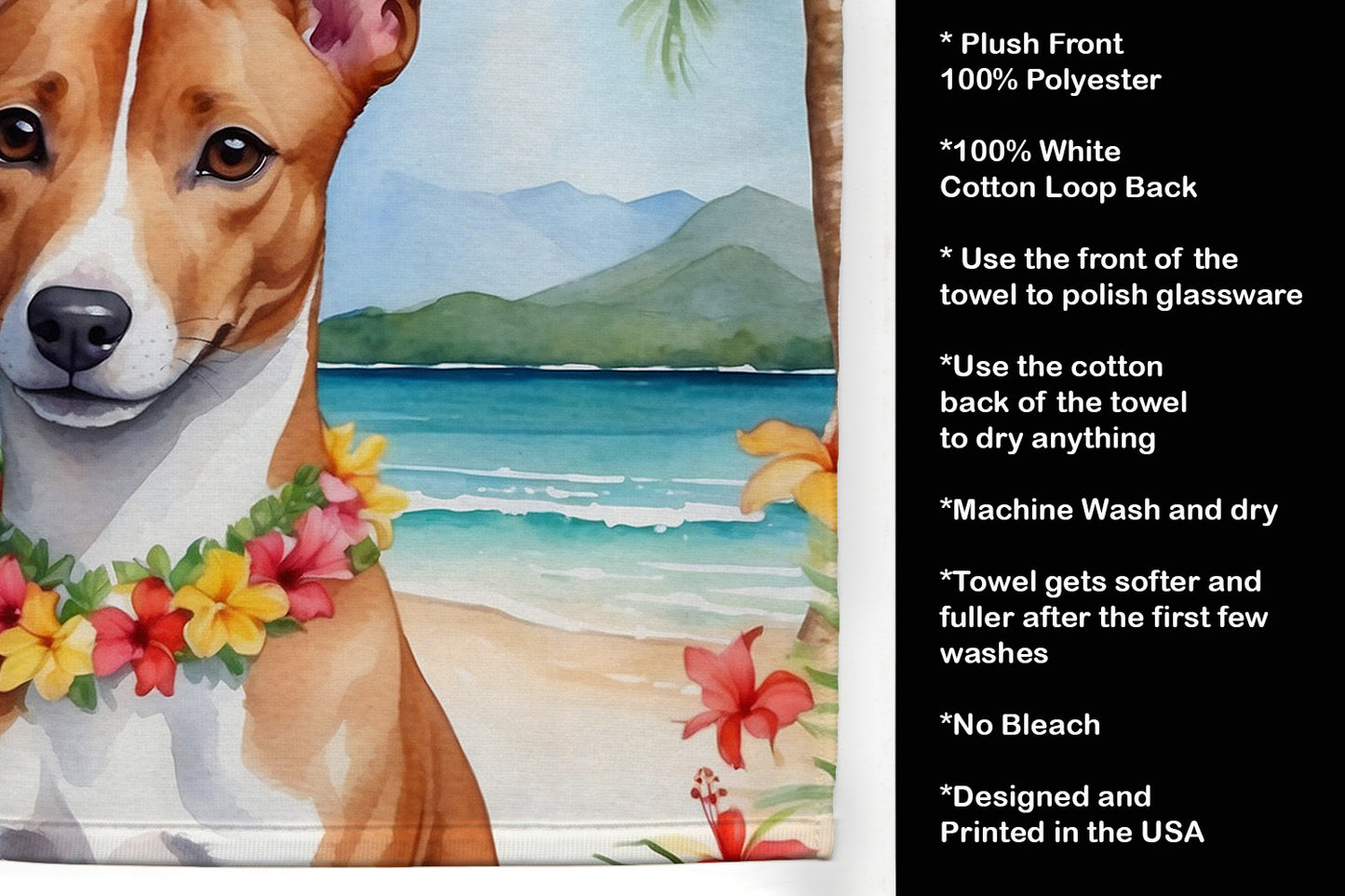 Basenji Luau Kitchen Towel