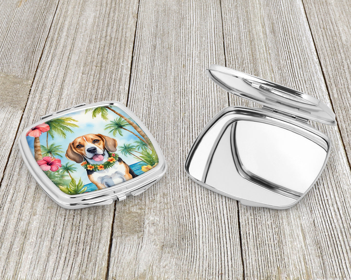 Beagle Luau Compact Mirror