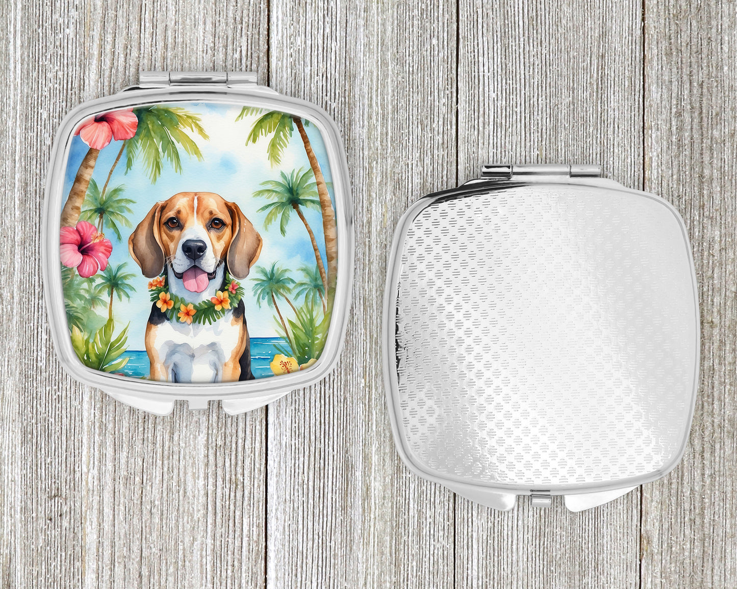 Beagle Luau Compact Mirror