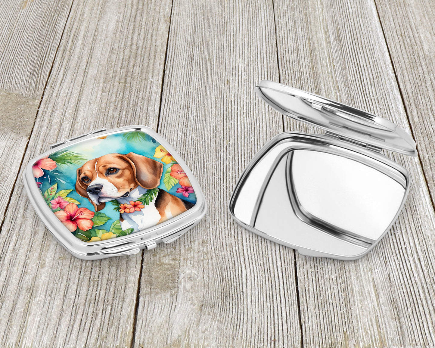 Beagle Luau Compact Mirror