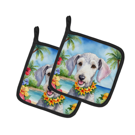 Buy this Bedlington Terrier Luau Pair of Pot Holders