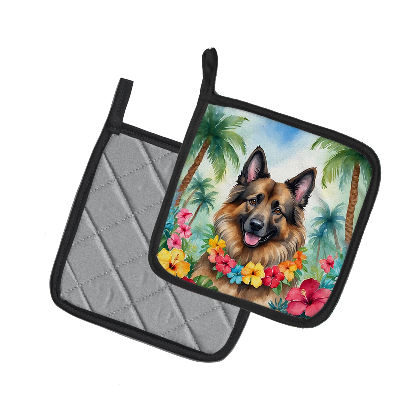 Belgian Tervuren Luau Pair of Pot Holders