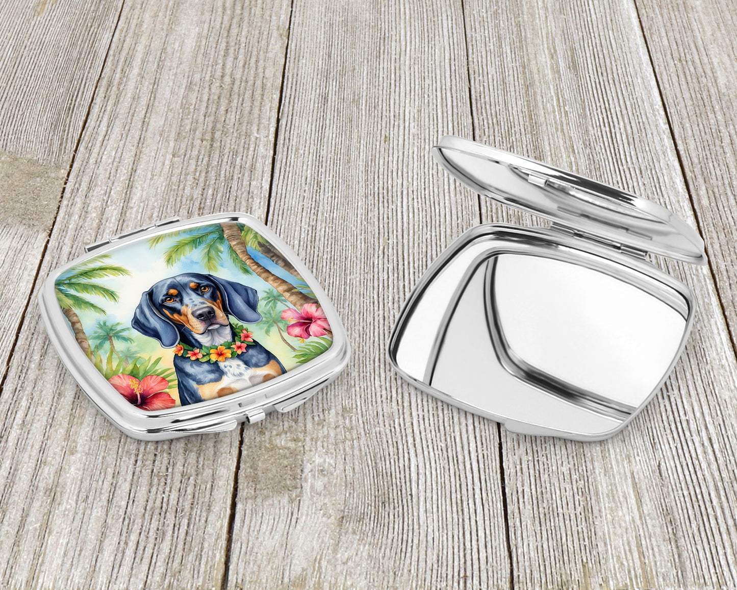 Bluetick Coonhound Luau Compact Mirror