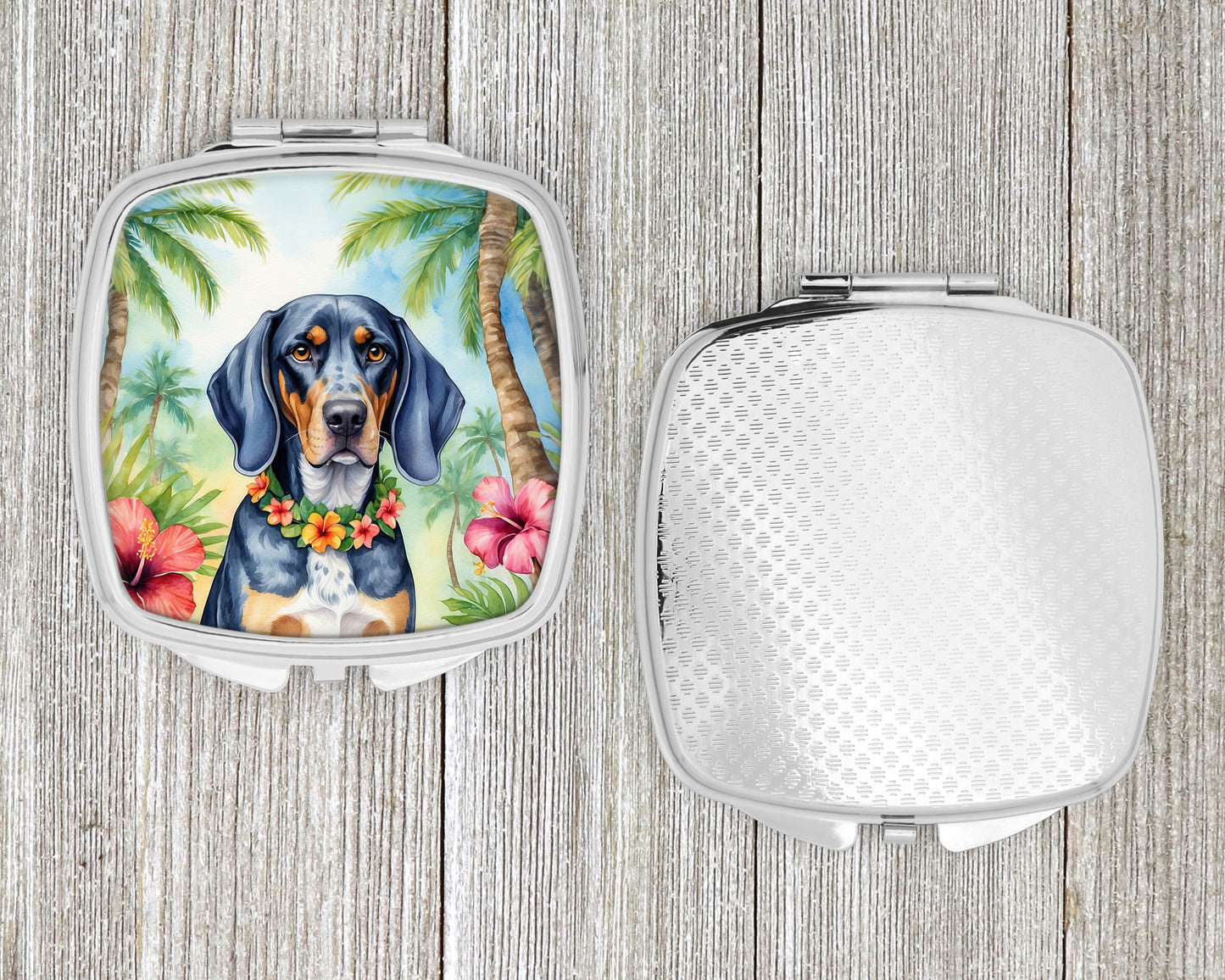 Bluetick Coonhound Luau Compact Mirror