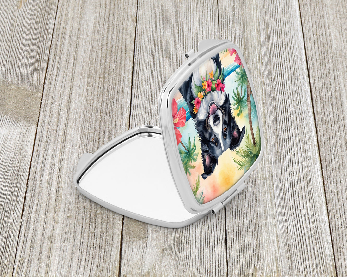 Border Collie Luau Compact Mirror