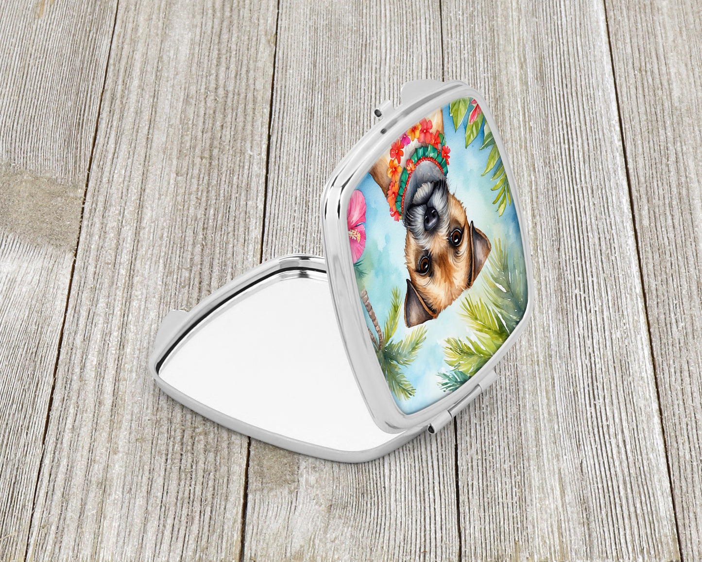 Border Terrier Luau Compact Mirror