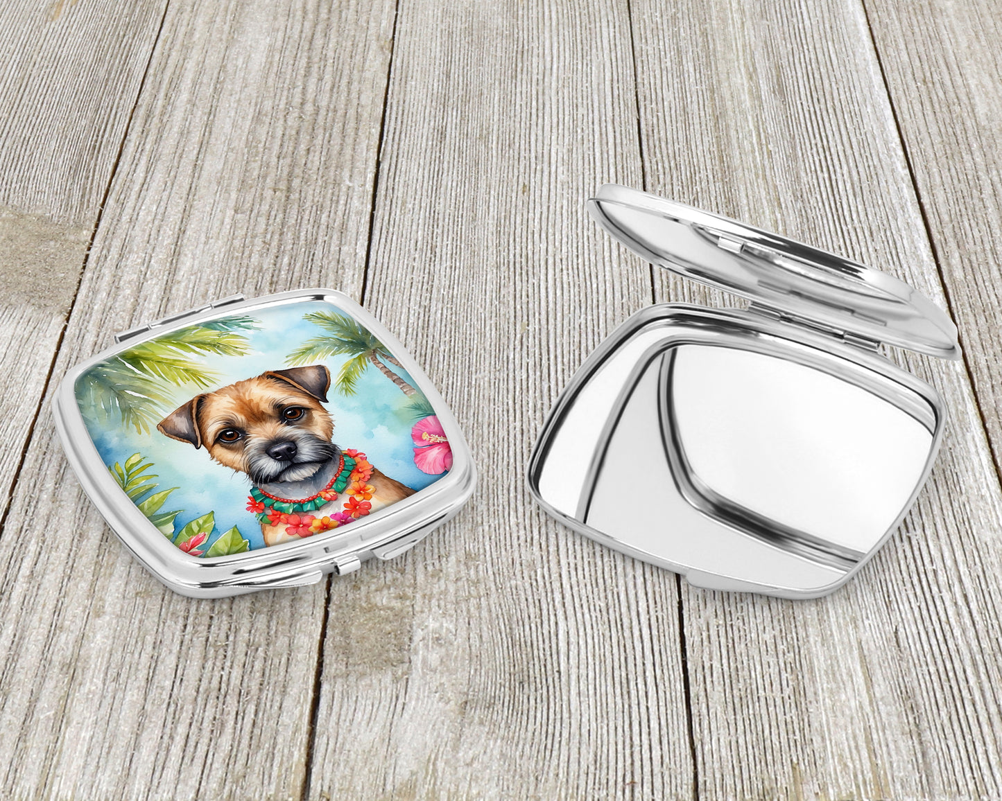 Border Terrier Luau Compact Mirror