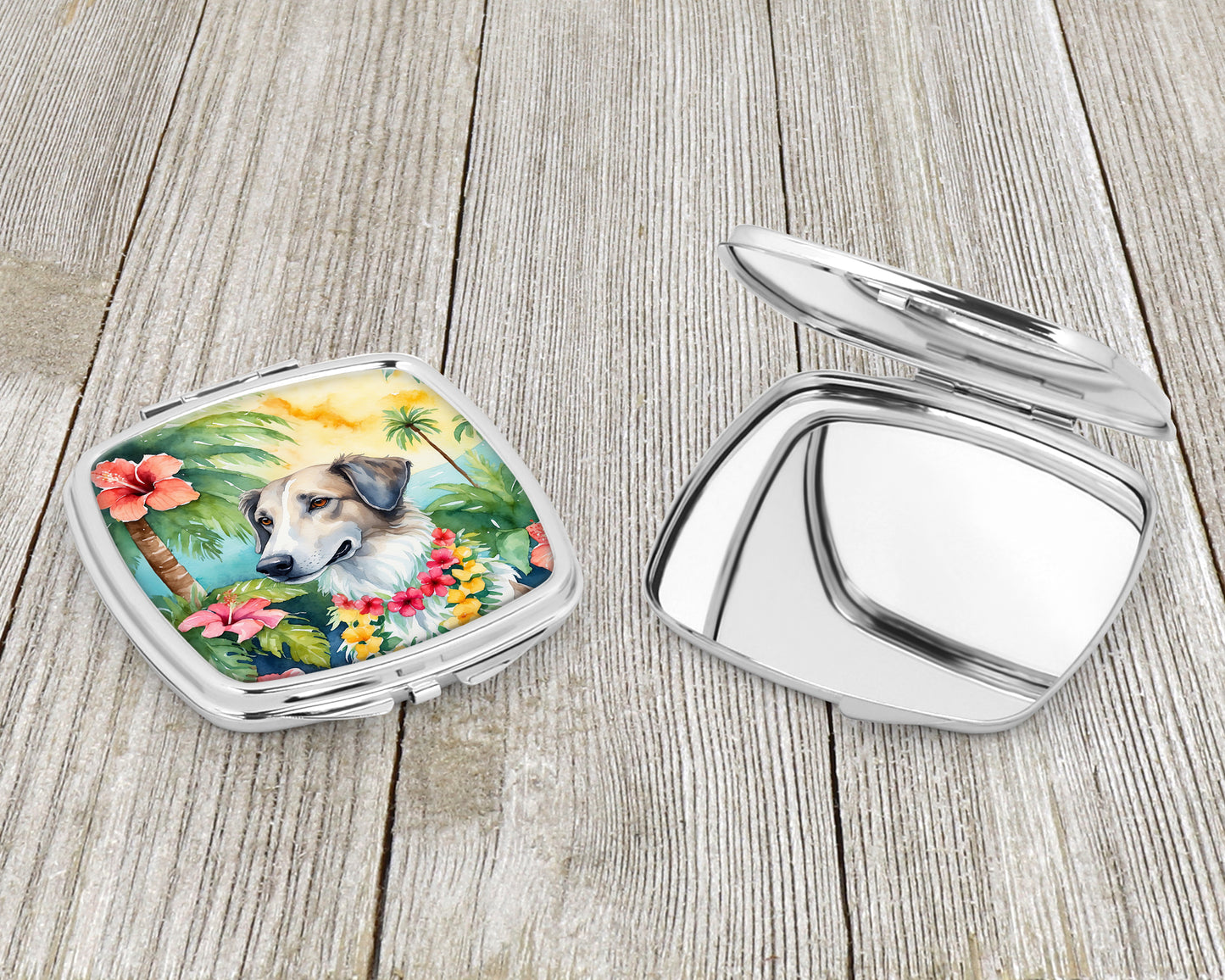 Borzoi Luau Compact Mirror