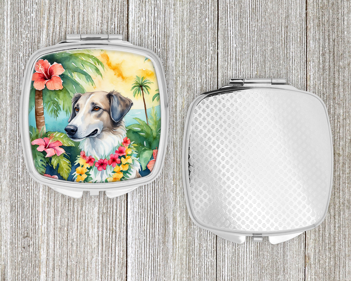 Borzoi Luau Compact Mirror