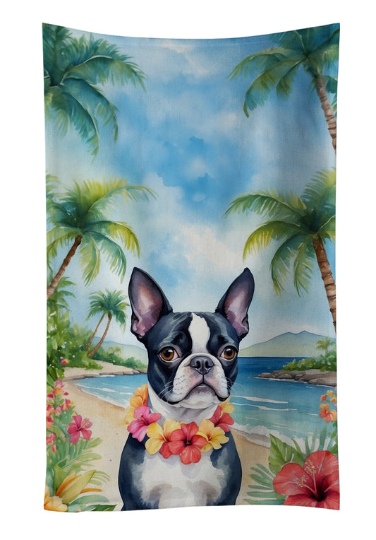 Buy this Boston Terrier Luau Kitchen Towel