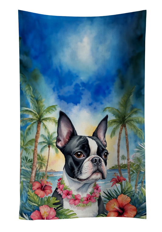 Buy this Boston Terrier Luau Kitchen Towel