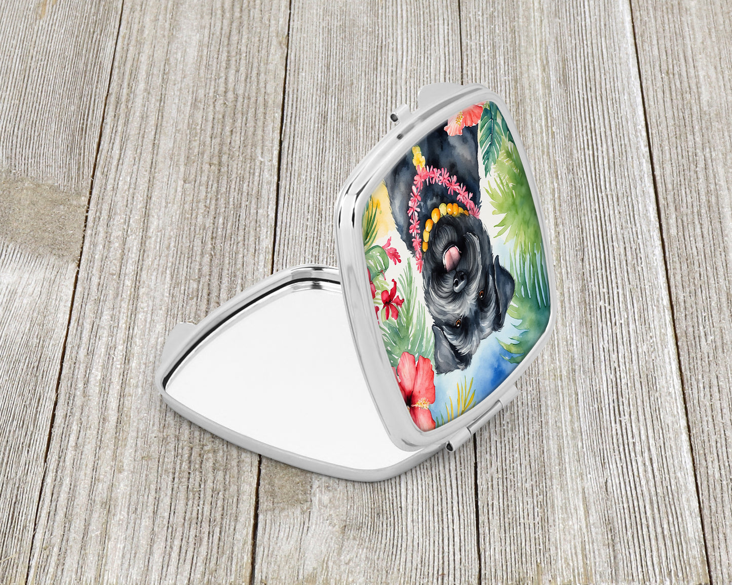 Bouvier des Flandres Luau Compact Mirror
