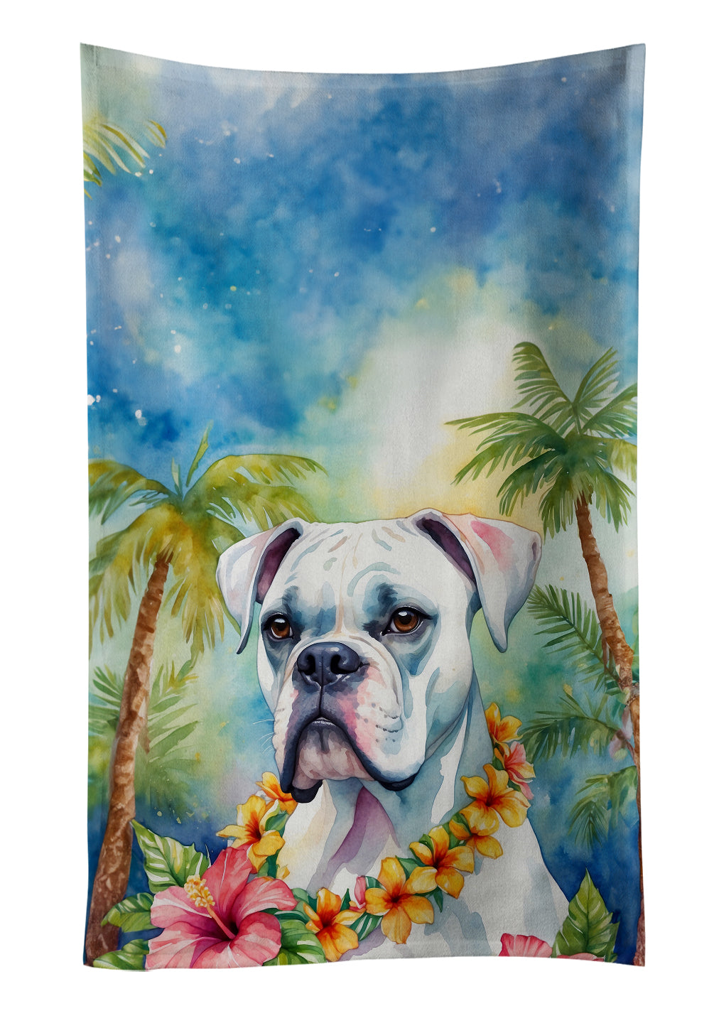 Buy this White Boxer Luau Kitchen Towel