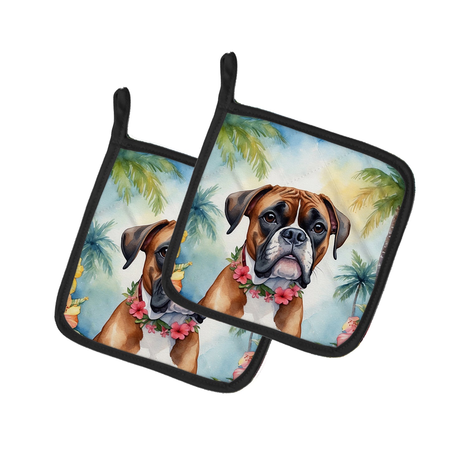 Buy this Boxer Luau Pair of Pot Holders
