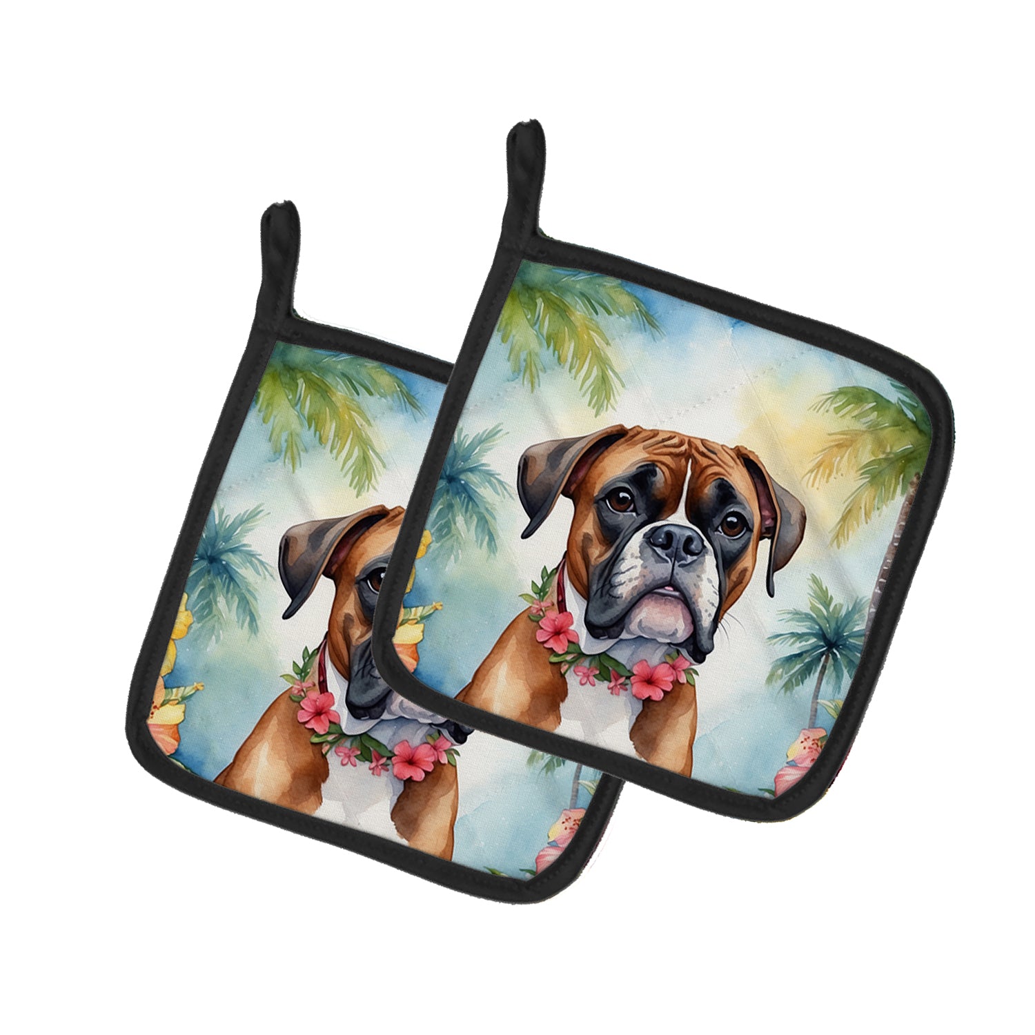 Buy this Boxer Luau Pair of Pot Holders