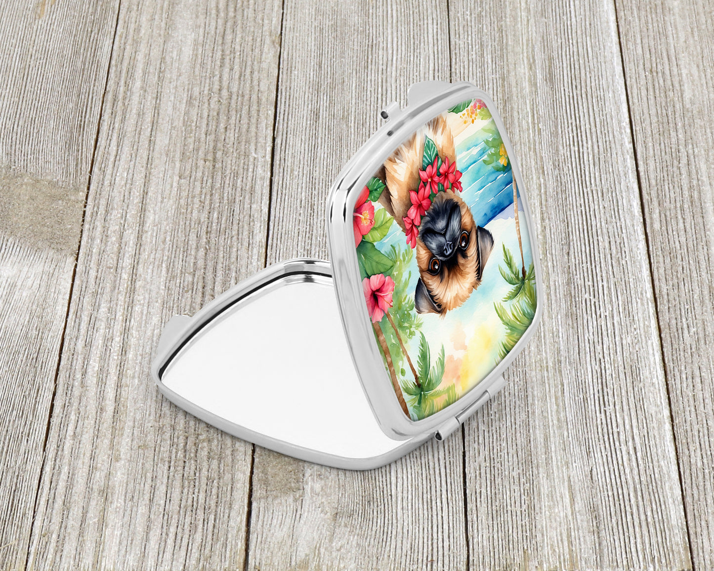 Brussels Griffon Luau Compact Mirror