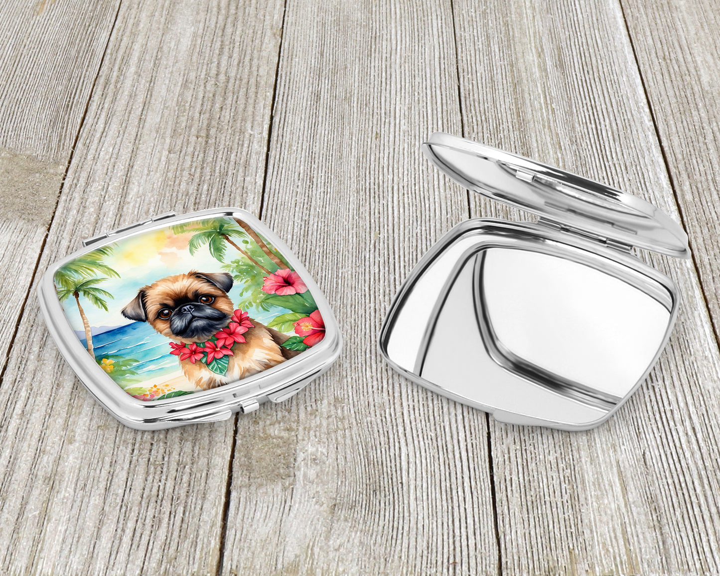 Brussels Griffon Luau Compact Mirror