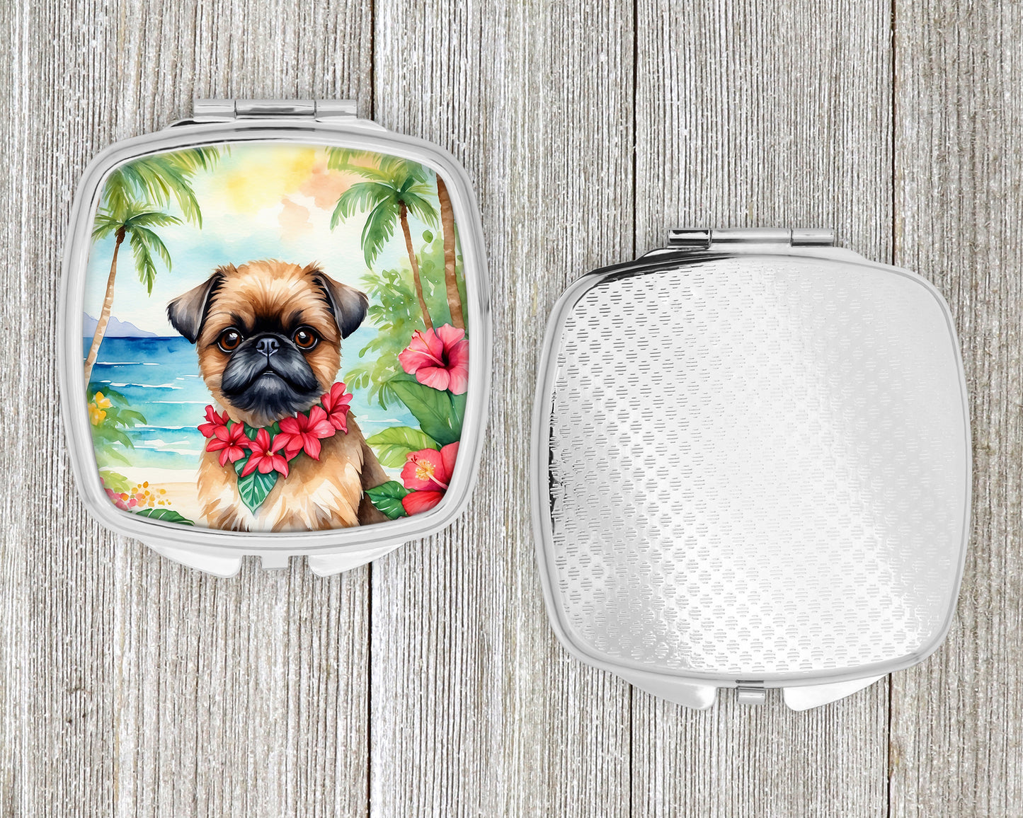 Brussels Griffon Luau Compact Mirror