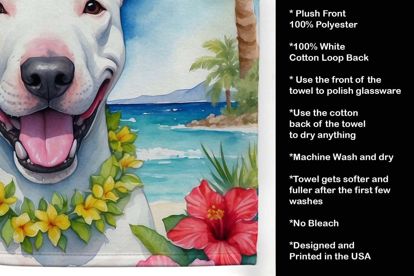 Bull Terrier Luau Kitchen Towel