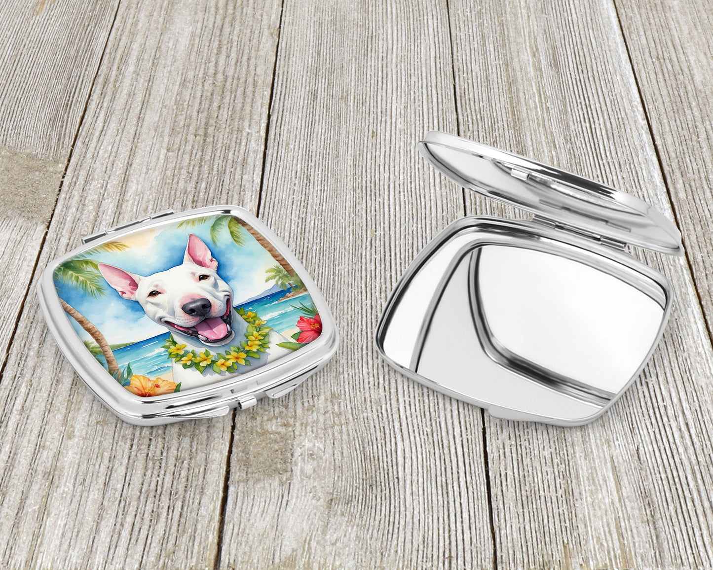 Bull Terrier Luau Compact Mirror