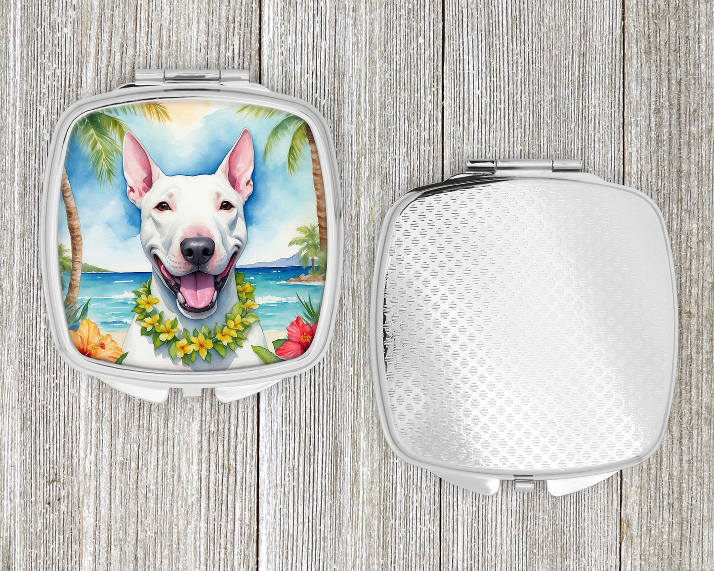 Bull Terrier Luau Compact Mirror