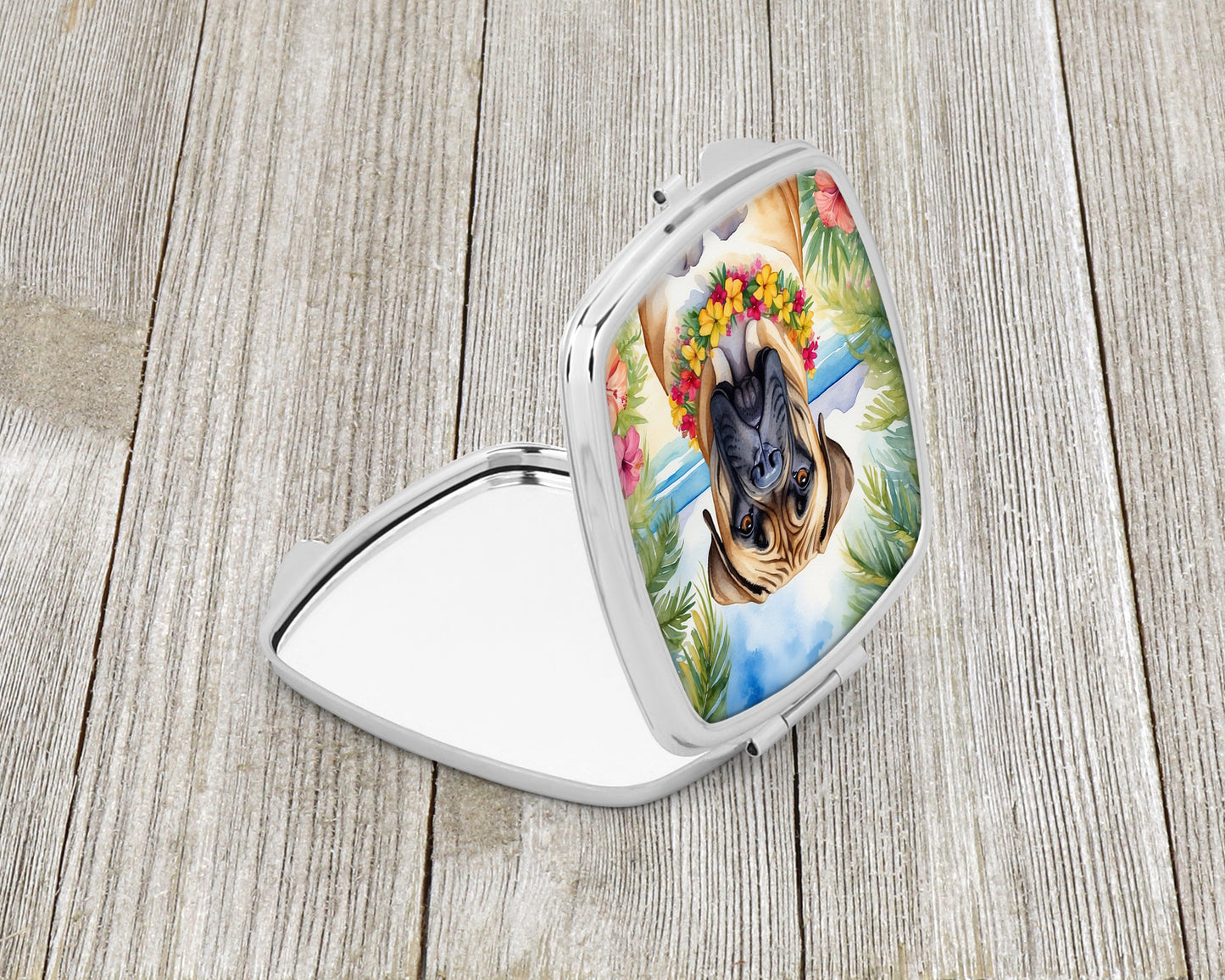 Bullmastiff Luau Compact Mirror