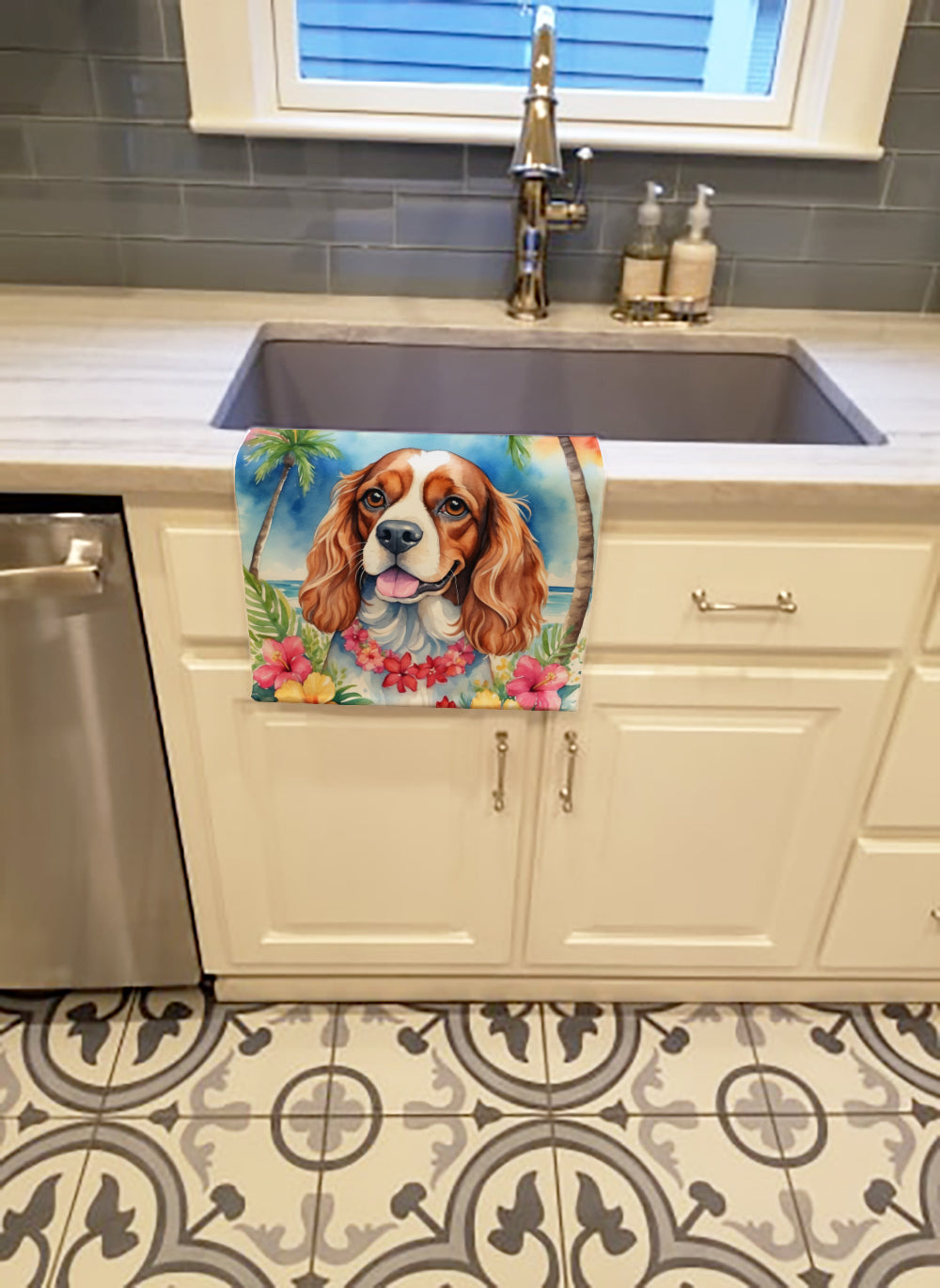 Cavalier Spaniel Luau Kitchen Towel