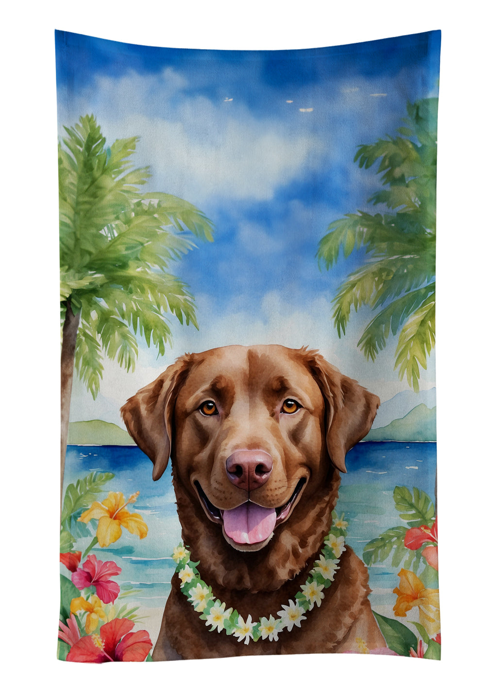 Buy this Chesapeake Bay Retriever Luau Kitchen Towel