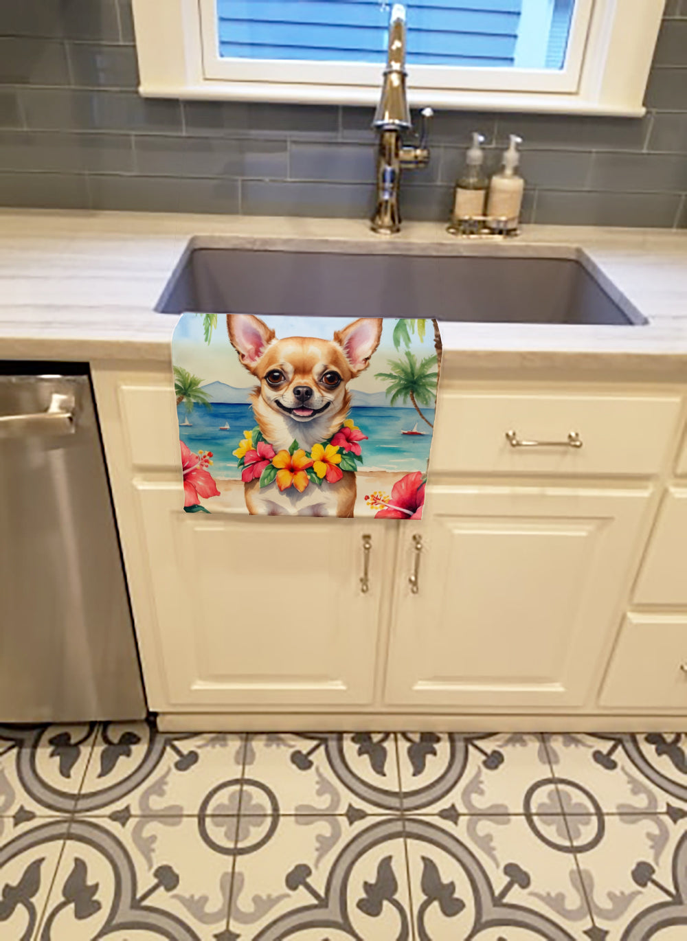 Chihuahua Luau Kitchen Towel