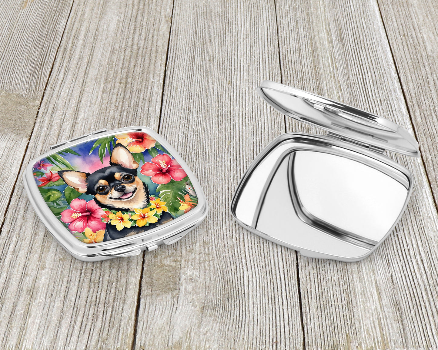 Chihuahua Luau Compact Mirror