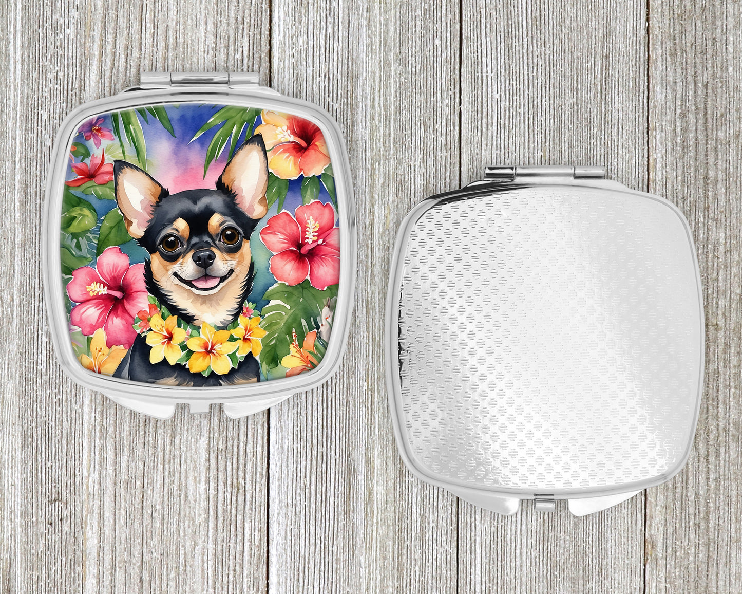 Chihuahua Luau Compact Mirror