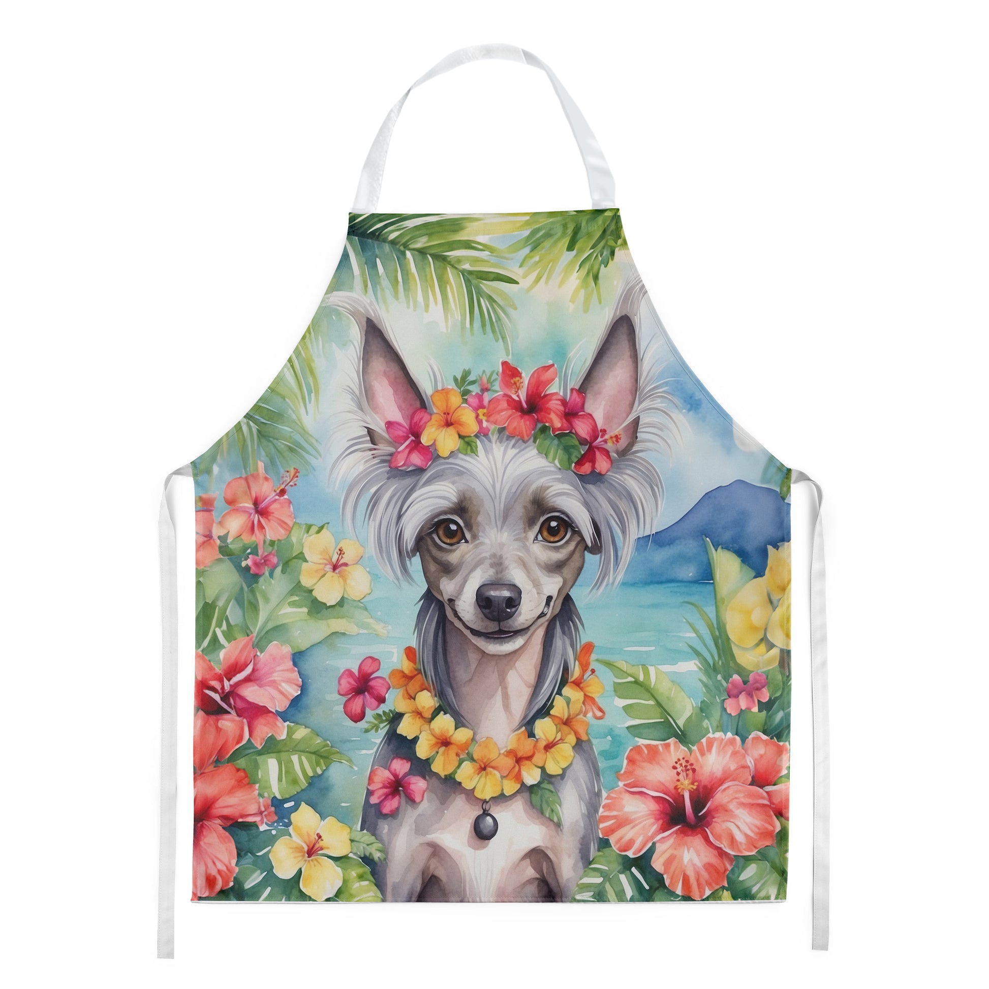 Buy this Chinese Crested Luau Apron