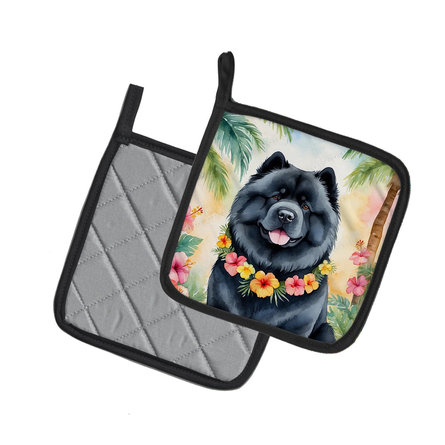 Chow Chow Luau Pair of Pot Holders