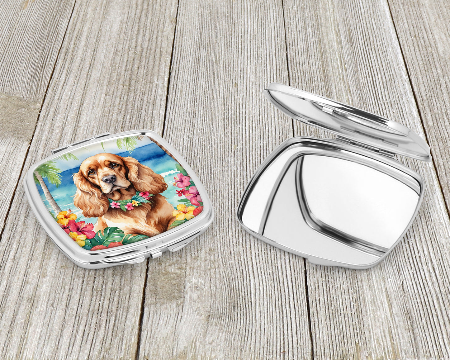 Cocker Spaniel Luau Compact Mirror