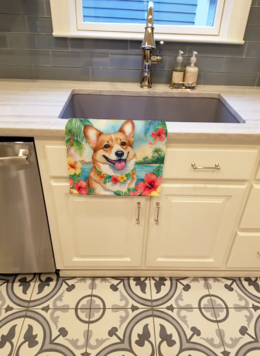 Corgi Luau Kitchen Towel