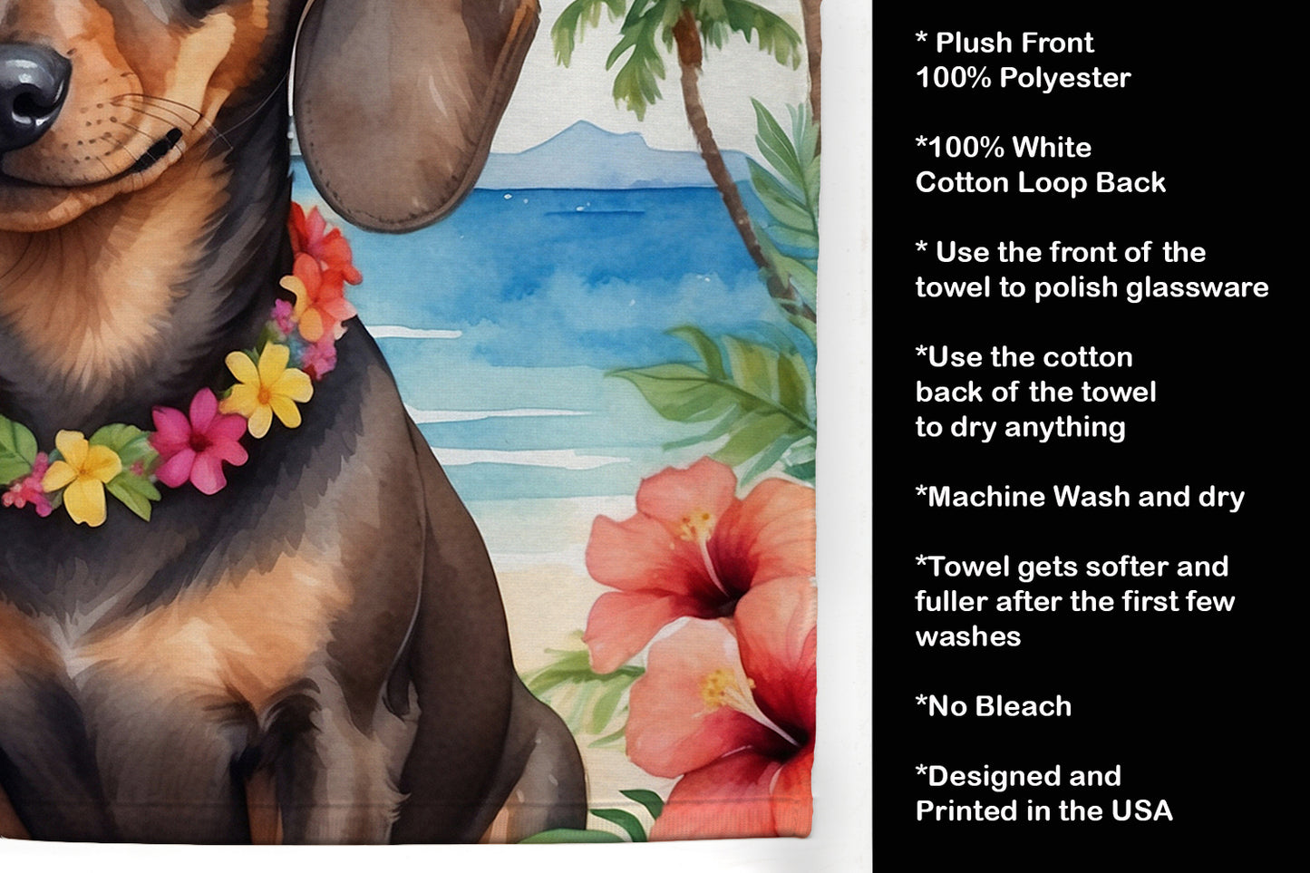 Dachshund Luau Kitchen Towel