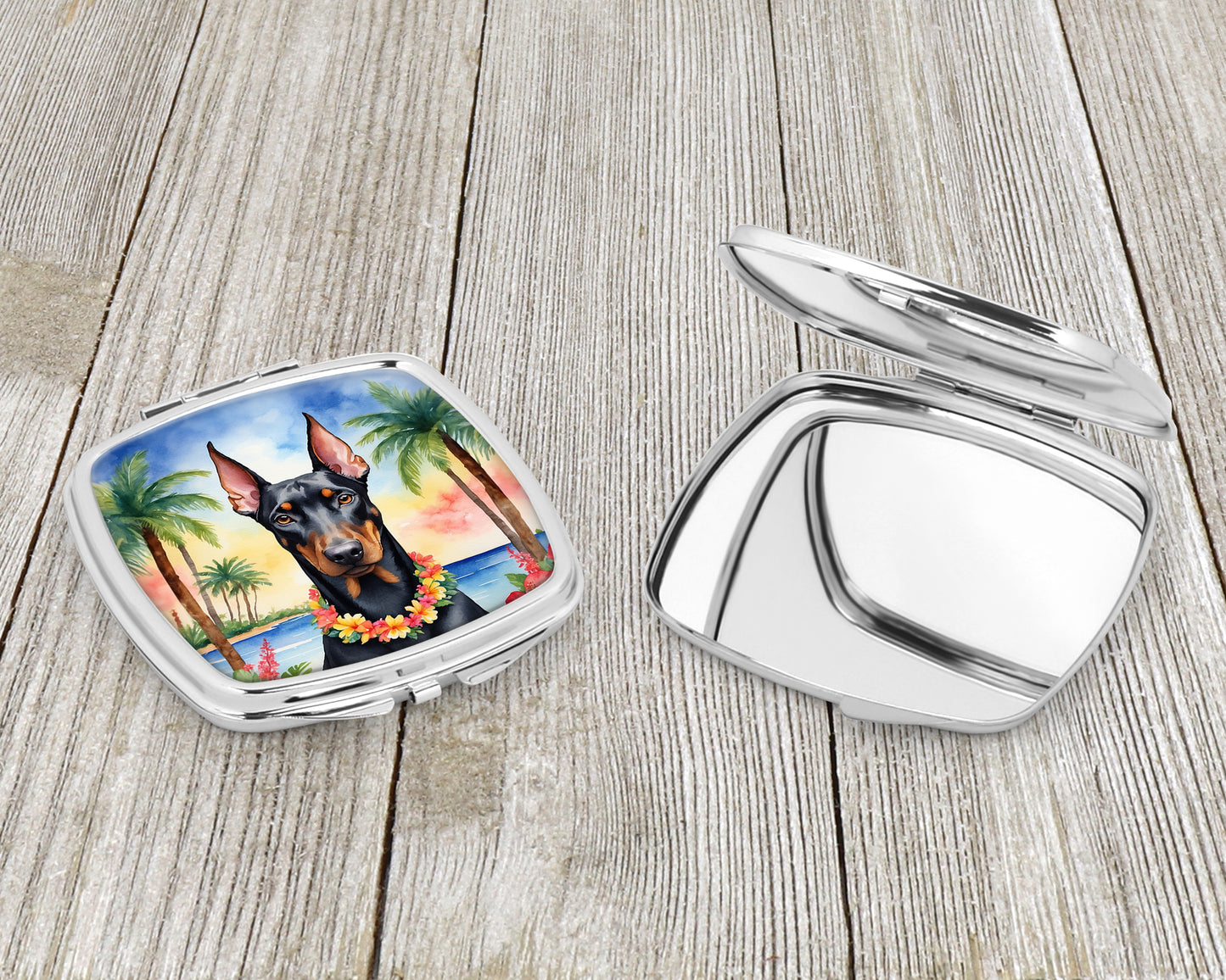 Doberman Pinscher Luau Compact Mirror