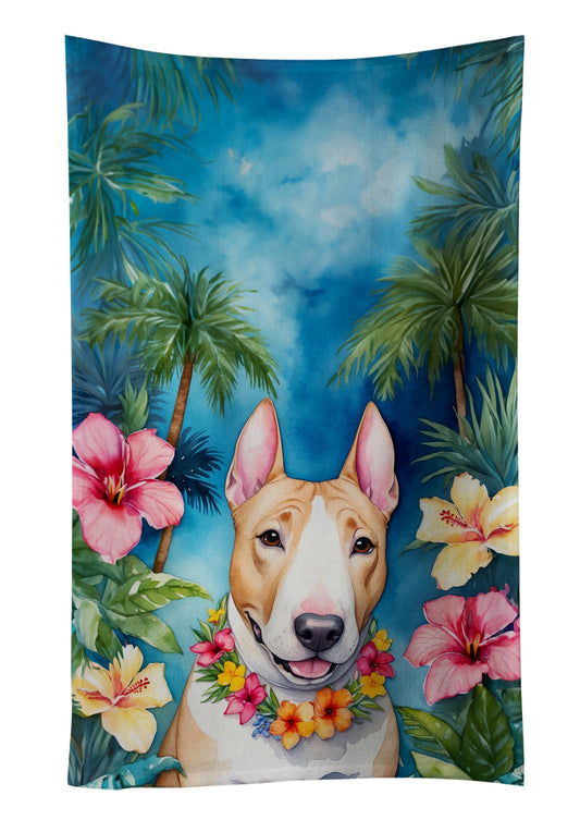 Buy this English Bull Terrier Luau Kitchen Towel