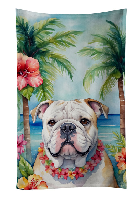 Buy this English Bulldog Luau Kitchen Towel