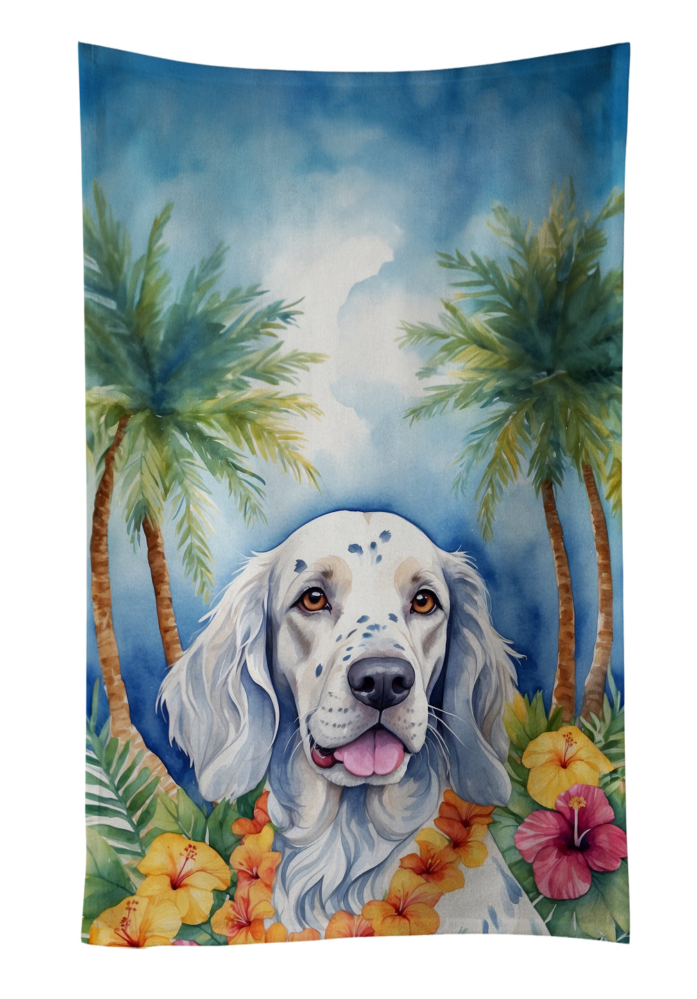 Buy this English Setter Luau Kitchen Towel