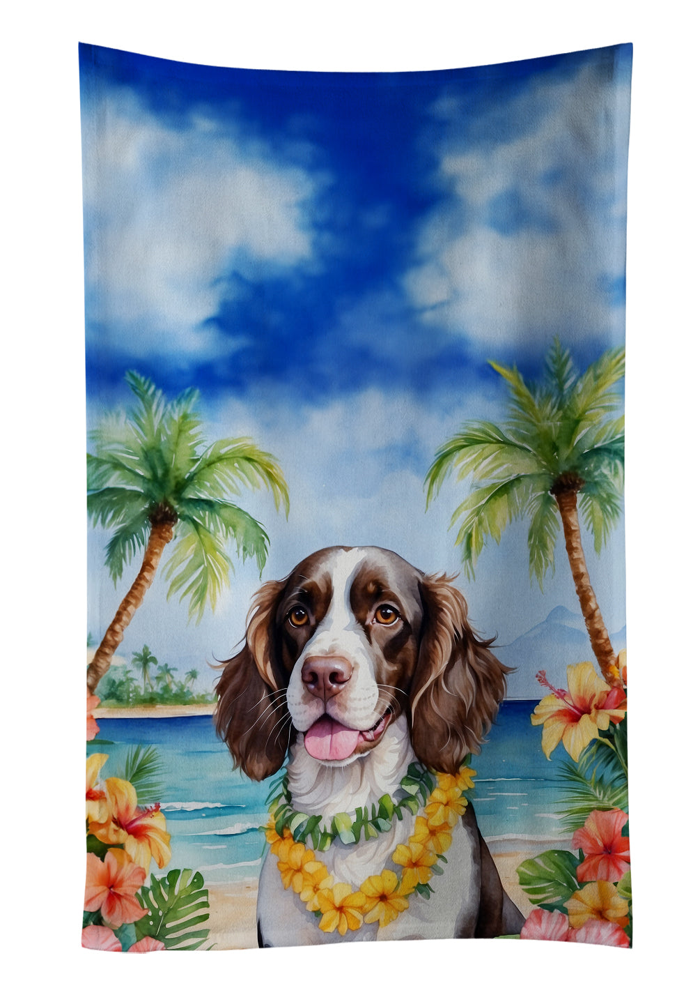 Buy this English Springer Spaniel Luau Kitchen Towel