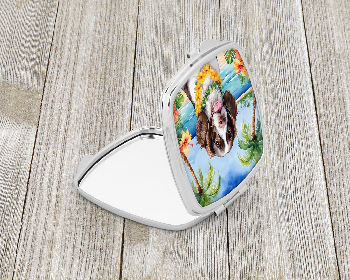 English Springer Spaniel Luau Compact Mirror