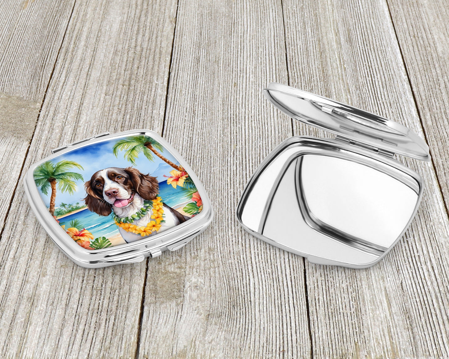 English Springer Spaniel Luau Compact Mirror